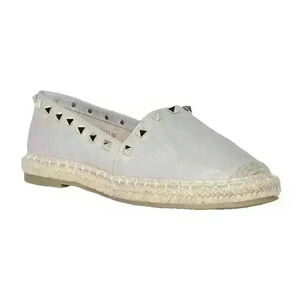 Coura by Boohoo Women's Grey Emma Stud Trim Espadrille Flat Size 6 US